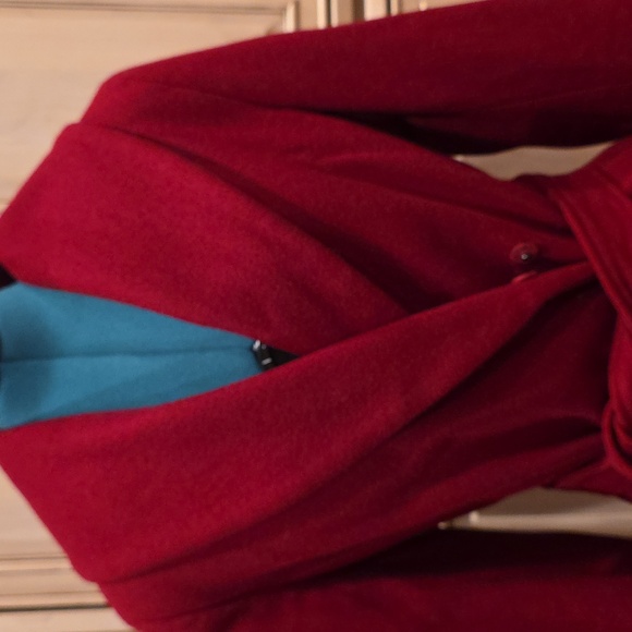 Calvin Klein Wool Blend Red Coat - SZ 8 - Picture 3 of 13